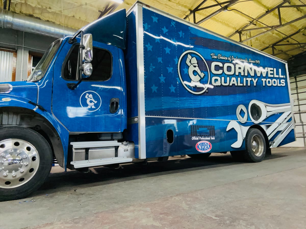 Tool Co's Cornwell mobile tool truck parked in a shop bay, ready to run the route across the Rio Grande Valley