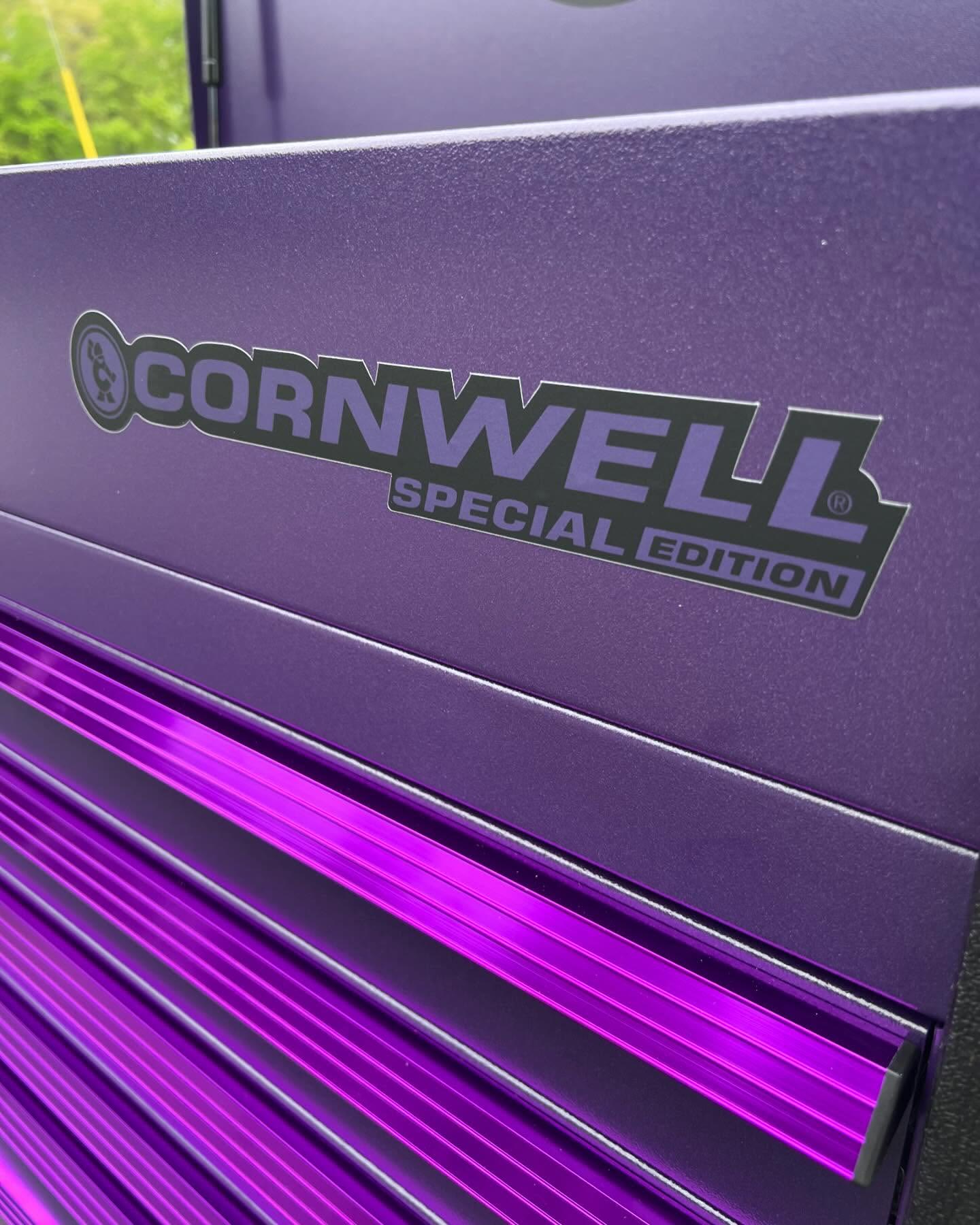A purple Cornwell Special Edition toolbox up close, the kind of storage the Tool Co truck delivers to San Juan shops